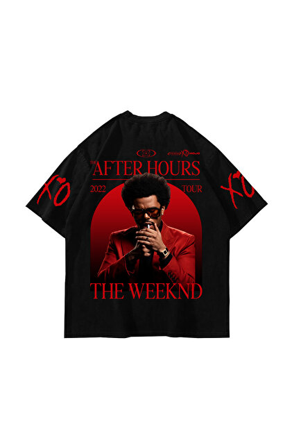 تي شيرت The Weeknd After Hours أسود كبير الحجم