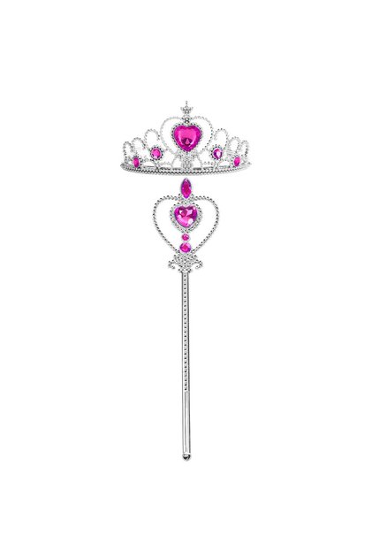 RosyHeart11 Kids Rhinestone Tiara Crown and Magic Wand with Glitter Crystal Head Hoop Jewelry Hair A