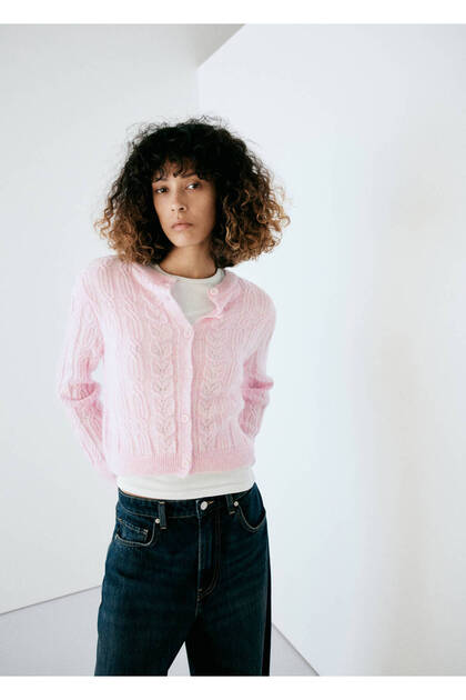 Cable-knit cardigan