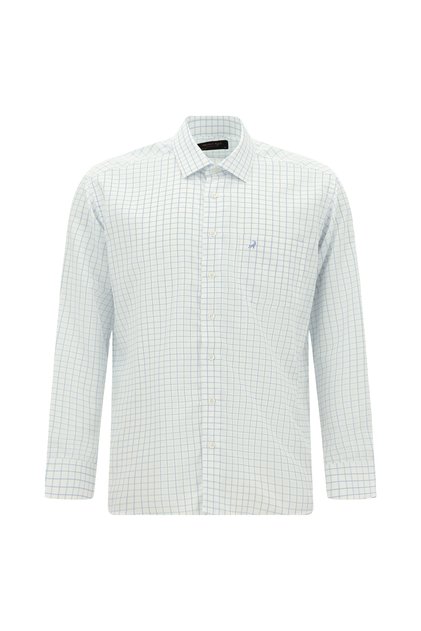 Long Sleeve Regular Fit Plaid Tencel Shirt