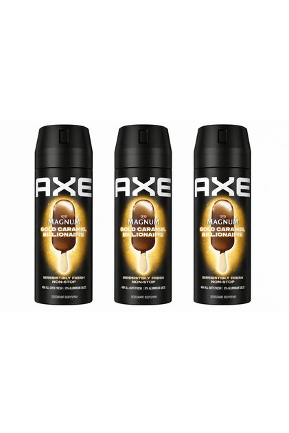 Magnum Gold Caramel Billionaire Erkek Deodorant Bodyspray 150 ml X 3 AEDT