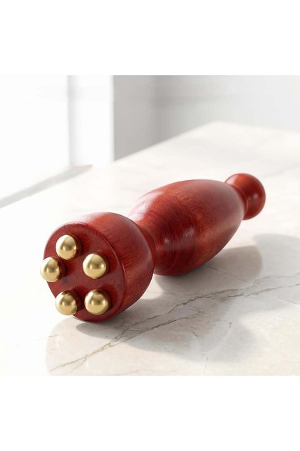 Roller facial cu mărgele de cupru – Efect de lifting și drenaj limfatic zilnic