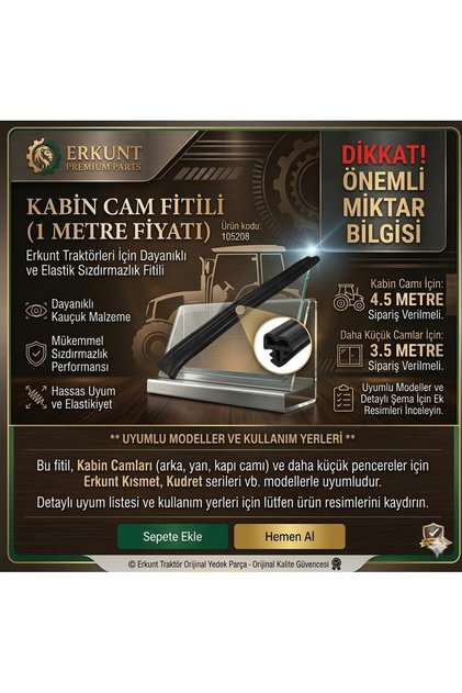 KABİN CAM FİTİLİ (1 METRE FİYATI)