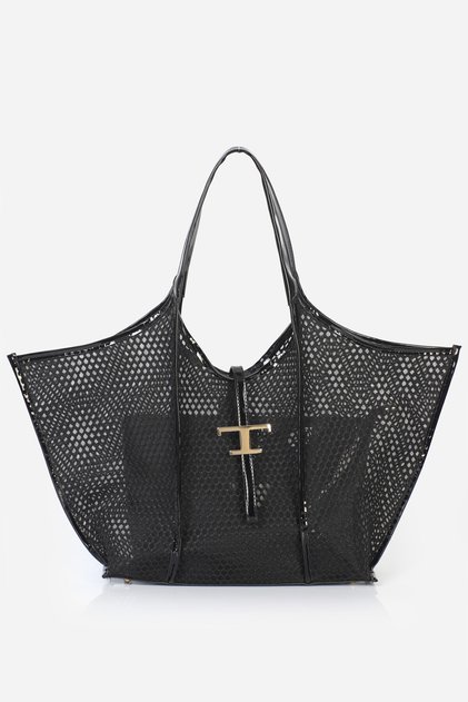 Alina t Logo Mesh Shoulder Bag