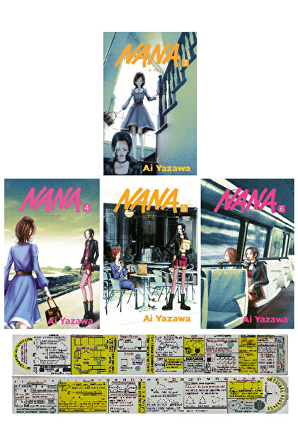 Nana 3-4-5-6. Ciltler Manga Seti + Özel Cetvel