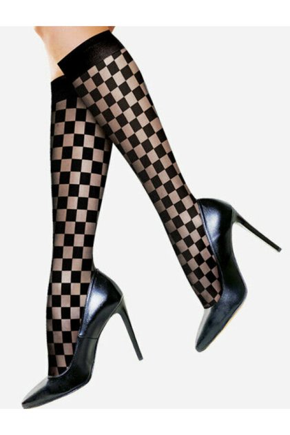 Sosete lycra negre in carouri Lores Scacchi 20 den