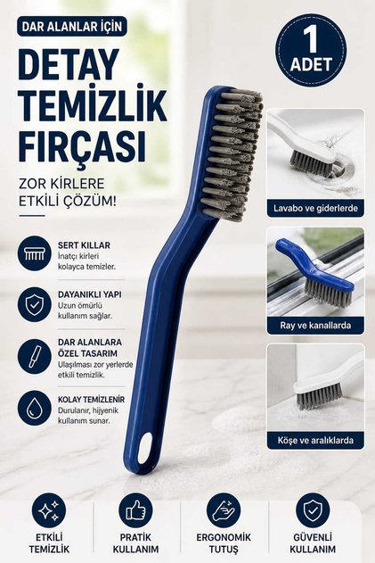Multi-Purpose Multi-Cleaning Brush | Bathroom Kitchen Sink Detail Cleaning Brush | Gider Cımbızlı