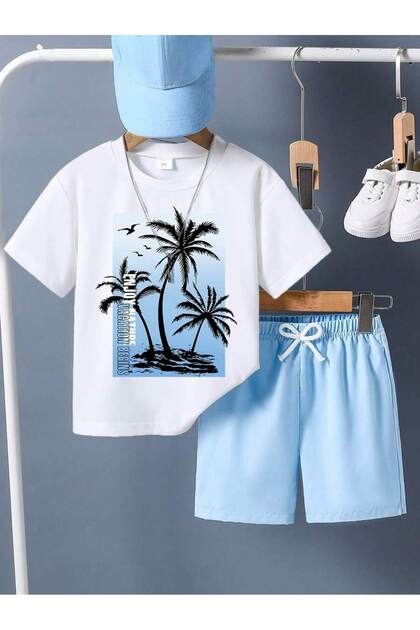 Printed Kids Tshirt Shorts Set
