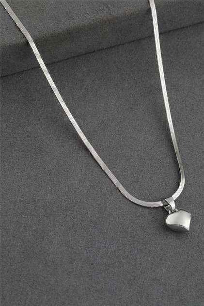 316 L Stainless Steel - Anti-Allergic - Non-Tarnish - Steel Italian Chain - Full Steel Heart - Design Necklace