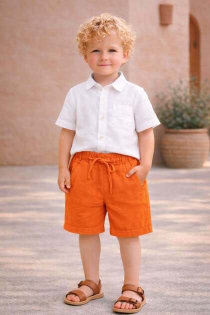 Boys' linen shorts - ages 6-16
