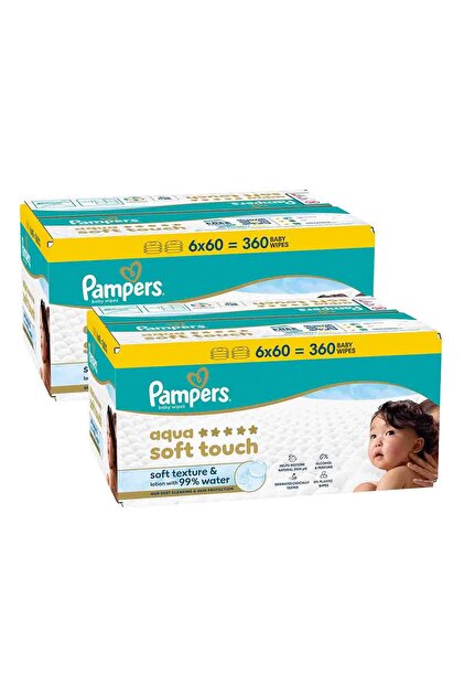 Prima Pampers Aqua Soft Touch Bebek Islak Havlu 6 Paket 360 Yaprak