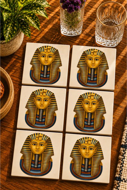 Pharaoh Modern 6-Piece Set Coasters - Uv Printing Mdf - 10X10 cm