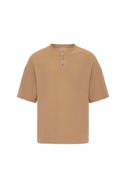 Buttoned collar oversize t-shirt