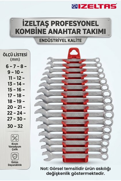 21 Parça Kombine Anahtar Takımı Kısa Boy