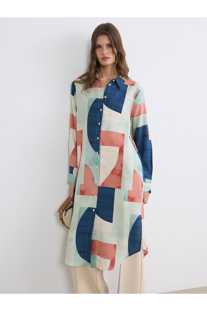 Patterned Women's Shirt Tunic