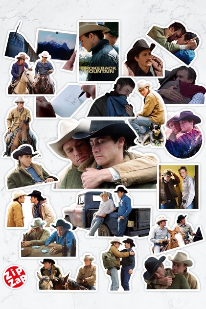 Brokeback Mountain-Brokeback Mountain Movie Series Phone Laptop Bullet Journal Adhesive Foil Sticker Pack (21 Pcs)