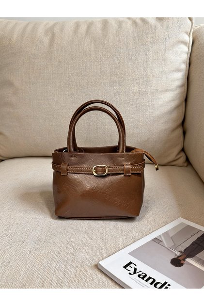 Women's Belted Gold Buckle Adjustable Strap Hand and Shoulder Bag