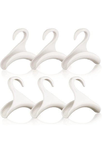 6 Pack Purse Hanger Hook,Multi-Function Handbag Organizer,Cloakroom Display Rack,White,for Purses,Backpacks,Scarves,Belts,Ties
