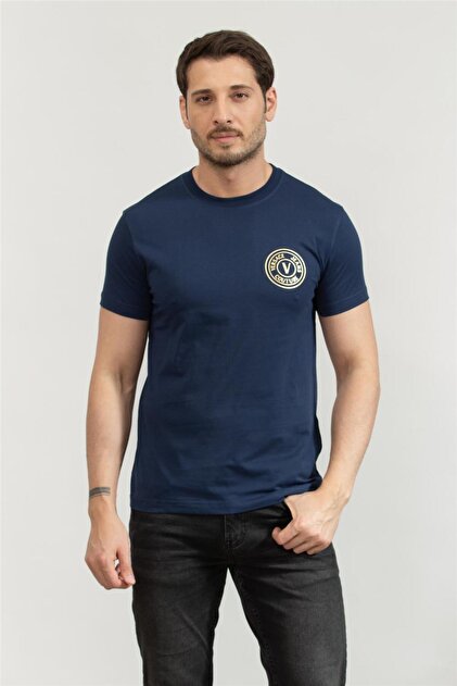 VERSACE JEANS COUTURE Erkek Bisiklet Yaka T-Shirt Siyah - Fiyatı