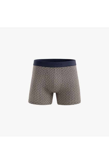 Erkek Bej Slim Fit Desenli Boxer