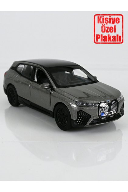Bmw İX Metal Araba - Kişiye Özel Plakalı Bmw İX Oyuncak Araba - Gri