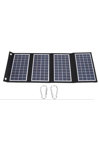 Katlanabilir 30 W güneş paneli, monokristal güneş enerjisi modülü ve açık havada kamp gezileri için iki USB bir type-c çıkışı, 4 panelli , acil durum ihtiyacı için