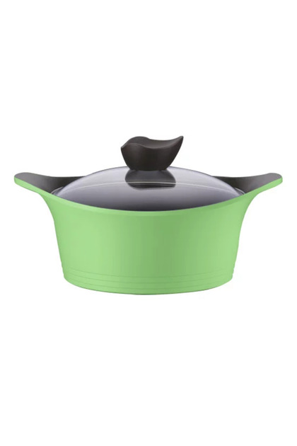 Eni Ceramic Pot with Glass Lid, Capacity 26 cm Green. / 112500G