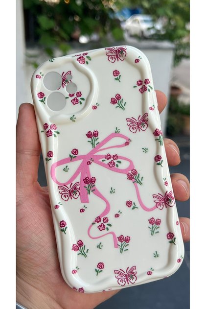 iPhone 11 Compatible - Patterned Cream Soft Silicone Durable Phone Case