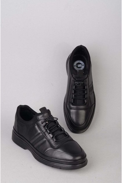 Dr. Jell's 6K3121 Genuine Leather Anatomical Men's Shoes Black