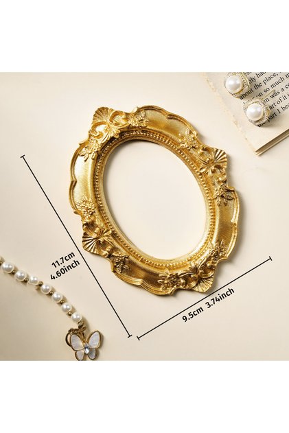 daojuG-J 1PC, European-style Resin Material with Golden Pattern Prop Frame, DIY Wall Decoration, Sui