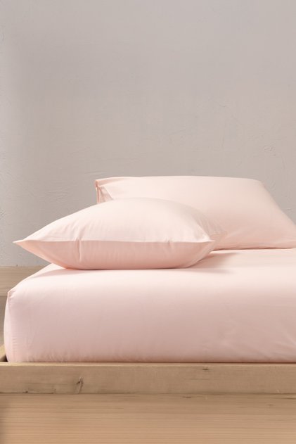Alec Double 100% Cotton Fitted Sheet Set - Powder