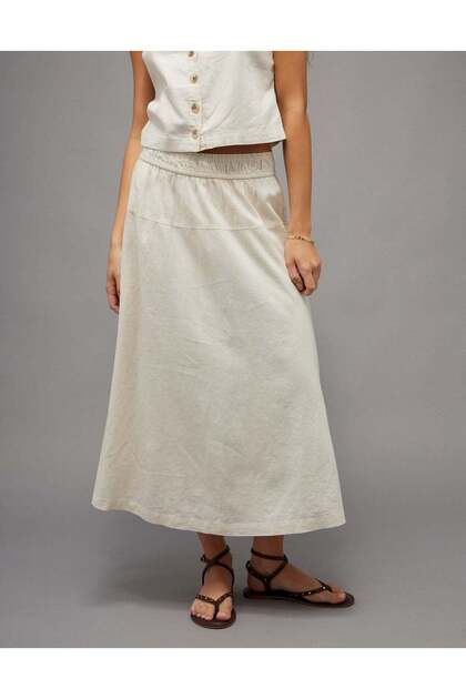 AE Linen-Blend Maxi Skirt