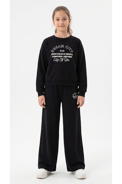 Dream City Printed Girls' Tracksuit Set
