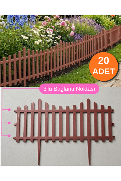 Dekoratif Bahçe Çiti Bordür Kırılmaz Plastik Çit 59 Cm Tek Peyzaj Koruma Panel
