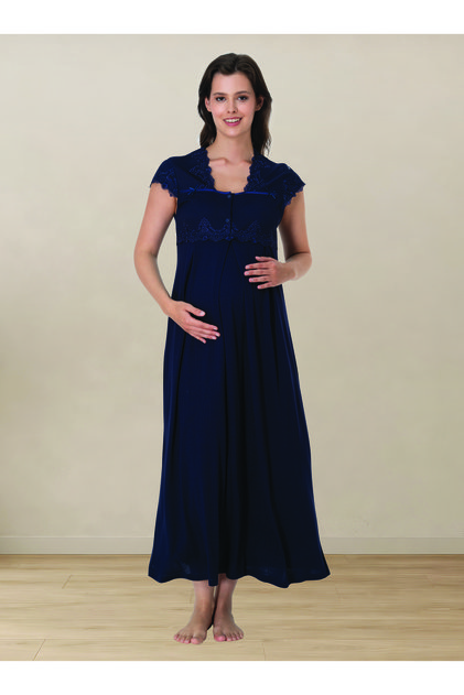 Maternity Nightgown with Breastfeeding Feature