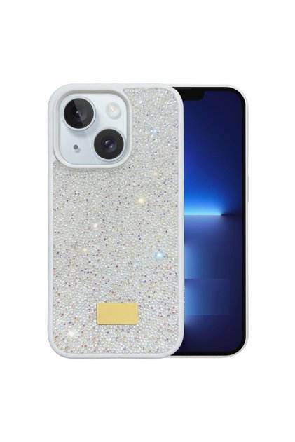 Apple iPhone 14 Case Silicone Edged Stone Shiny Lux Diamond Cover