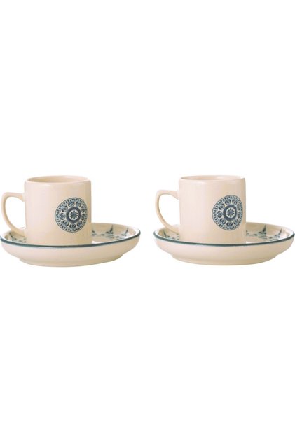 Ethnic 2-Piece Cup Set Made of Ceramic Material with Colorful Patterns and Stylish Presentation