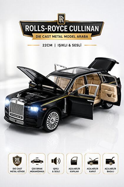 YILDIRIM OYUNCAK Rolls-Royce Die Cast Metal Model Araba 22cm – 1