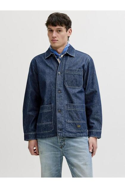 Men's Blue Jprbluderry Dnm L/S Overshirt Styd Jean Jacket