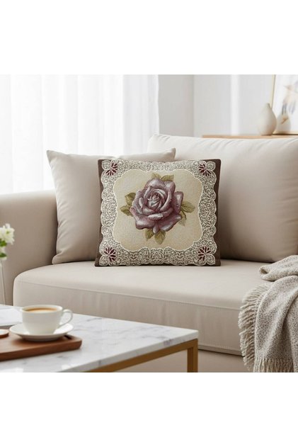 Carla Loren-15 Reversible Pattern Tapestry Decorative Pillow Case 45X45