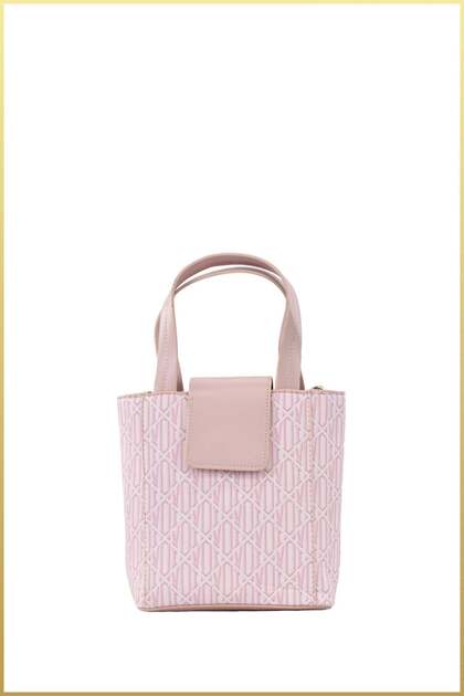 Rodi Women's Monogram Patterned Hand and Shoulder Bag - Powder