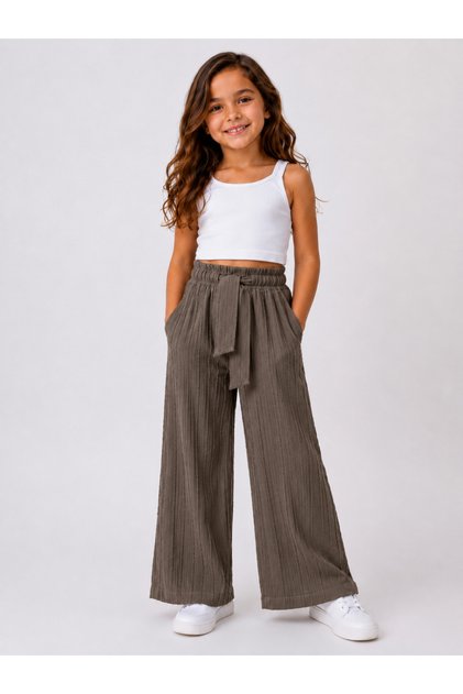 Girl's Mink Palazzo Pants