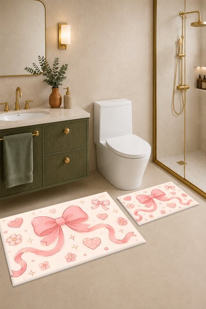 Sweet Toilet Seat Mat Digital Printed Washable Non-Slip Based Bathroom Mat