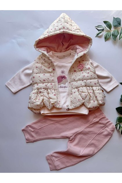 Baby Girl Vest Patterned Set - Organic Cotton