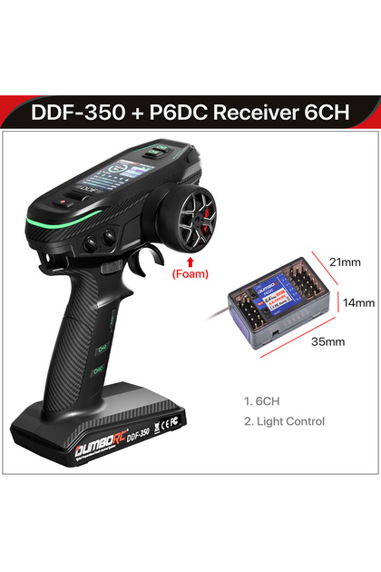 M1 RC-P6DC DUMBORC 2.4G 10CH Digital Radio Remote Controller DDF-350 Transmitter with Receiver for