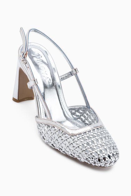 Doa Silver Mesh Detailed Women's Heeled Shoes