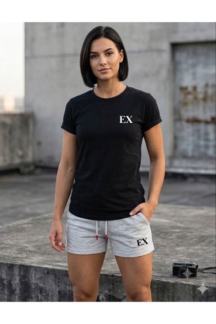 T-Shirt Shorts 2-Piece Combination Thin Summer Sweat-Absorbing Ex Printed Women's / Men's Unisex Model
