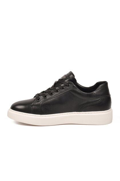 Black Genuine Leather Lace-Up Men's Smart Casual Shoes Sneaker M196 m