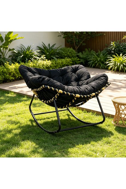 Extra Large Comfortable Rocking Chair | High Back Upholstered Accent Armchair for Living Room & Bedroom