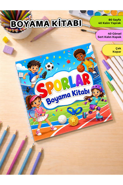 Sports Coloring Book – 21X20 cm I 40 Visuals I for Children and Adults